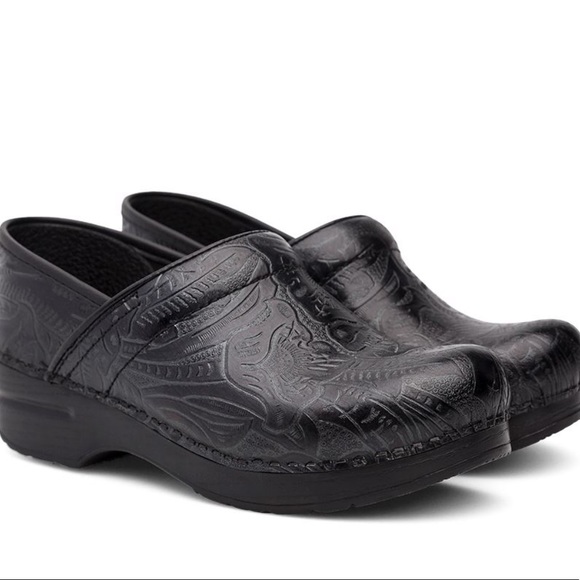 dansko professional black tooled